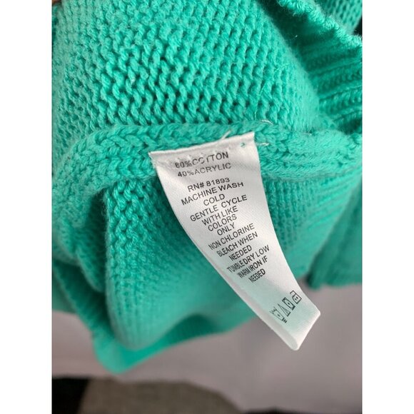 D&Co. Womens XXS Seafoam Knit Sweater Dress  60% Cotton & 40% Acrylic  V-Neck Lo - Picture 2 of 5